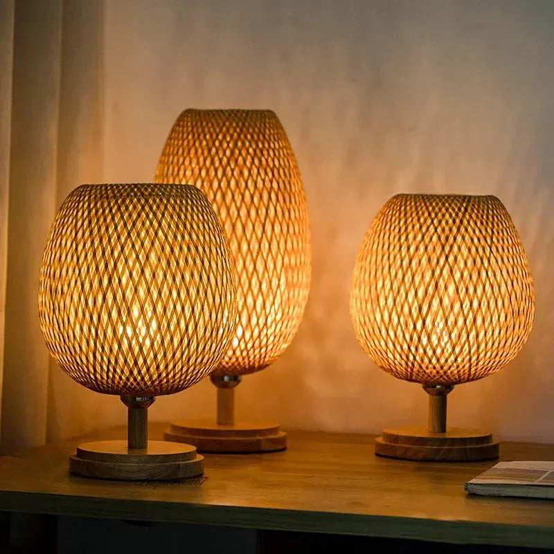 Bambou Vintage – Lampe de Table Écologique en Bambou Naturel - Rynova