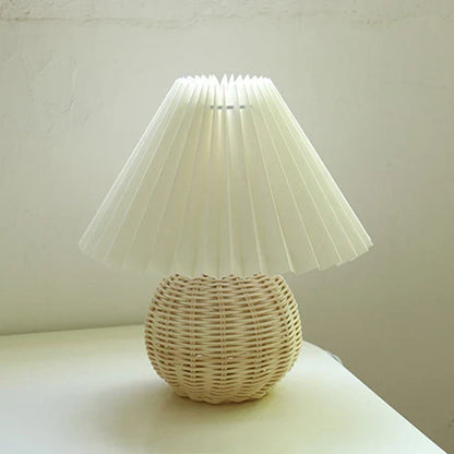 ÉléganceRétro - Lampe de Table Vintage avec Abat-Jour Plissé - Rynova
