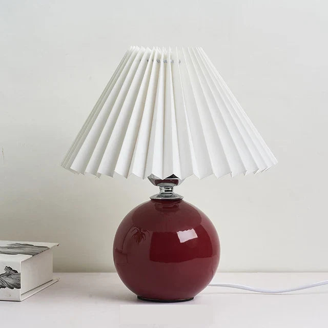 ÉléganceRétro - Lampe de Table Vintage avec Abat-Jour Plissé - Rynova