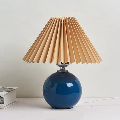 ÉléganceRétro - Lampe de Table Vintage avec Abat-Jour Plissé - Rynova