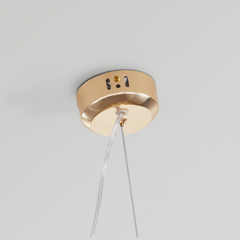 LunaBrillante - Suspension LED Design Métal Blanc & Doré pour une Ambiance Raffinée - Rynova