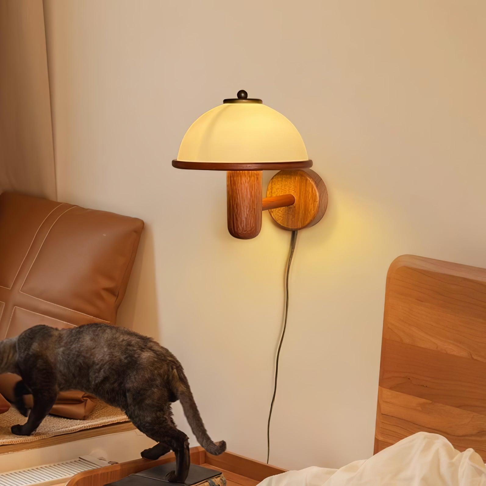 Applique Champignon en Bois - Éclairage Unique pour une Touche Naturelle - Rynova