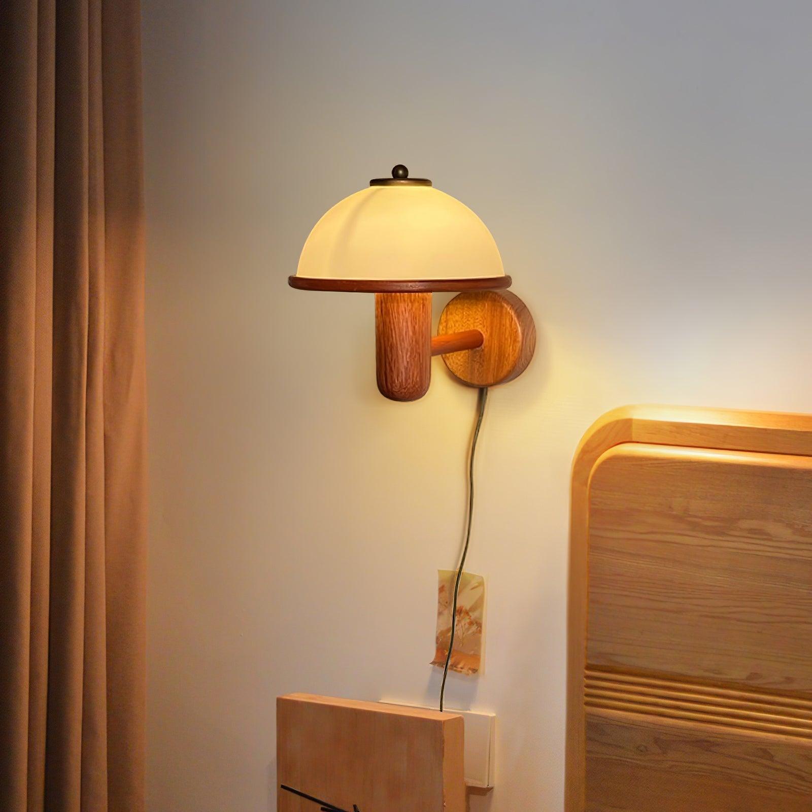 Applique Champignon en Bois - Éclairage Unique pour une Touche Naturelle - Rynova