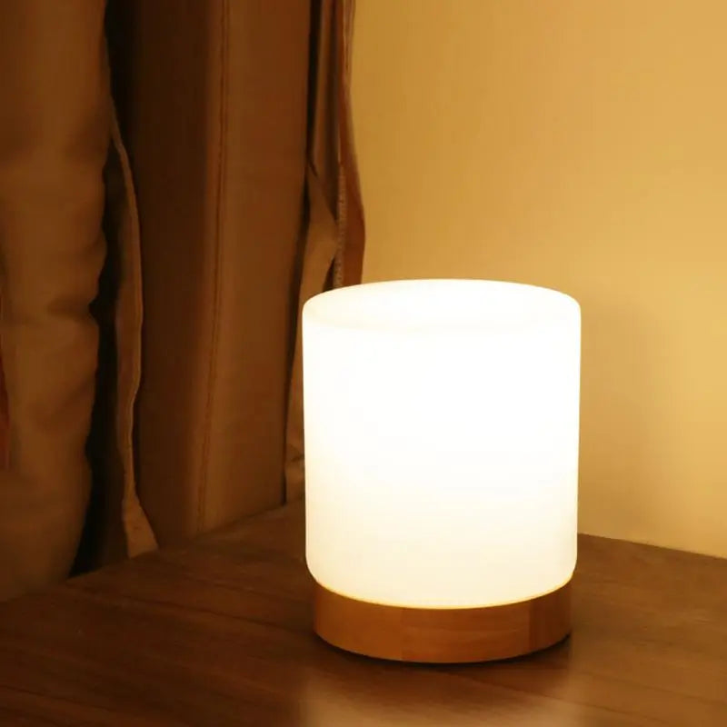 ÉclatVerre - Mini Lampe de Table en Verre avec Fonction Touch-Open et Éclairage 360° - Rynova