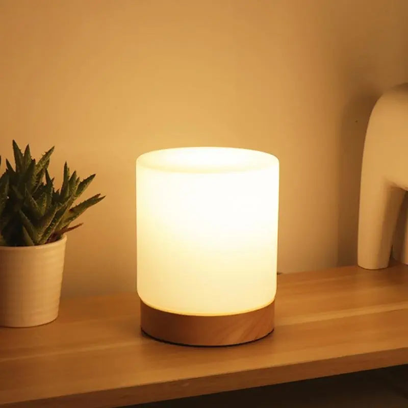 ÉclatVerre - Mini Lampe de Table en Verre avec Fonction Touch-Open et Éclairage 360° - Rynova