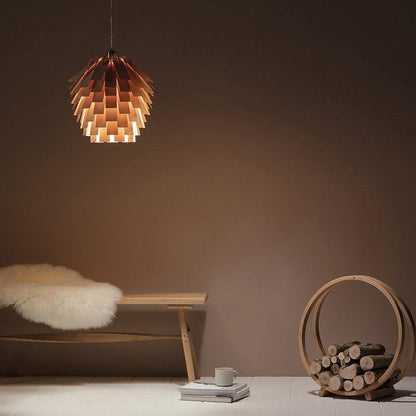 CharmesArtichaut – Lampe suspendue rustique en bois - Rynova