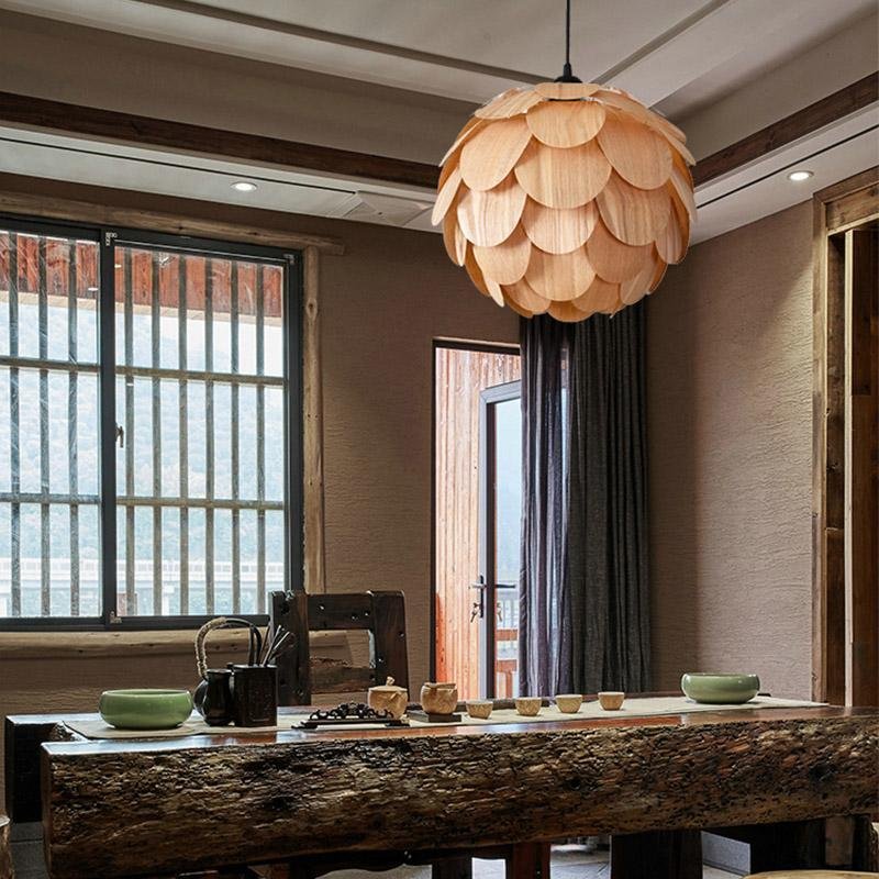 AnanasChic – Lampe suspendue en bois naturel - Rynova