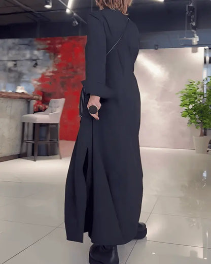 Catha - Robe Maxi Chic | Décontractée Élégante avec Col Fente Latérale - Rynova