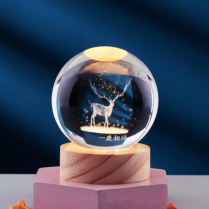 CristaLumi - Lampe de Nuit 3D en Cristal avec Éclairage LED - Rynova