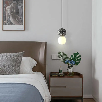 Luminara - Petite Suspension LED Moderne en Verre Noir et Blanc pour Salle à Manger - Rynova