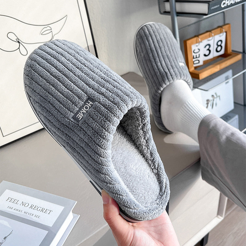 Chaleur Douce - Chaussons en coton douillets et antidérapants pour l'hiver - Rynova