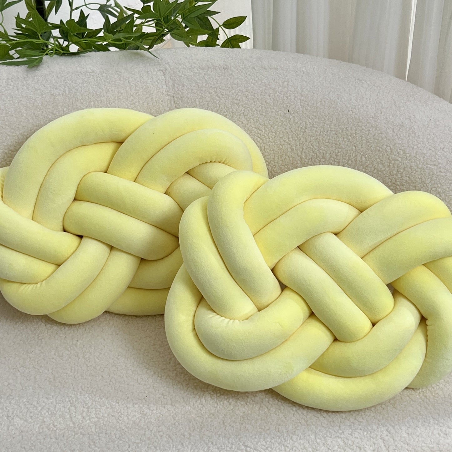 DouxNœud - Ensemble de 2 coussins en peluche décoratifs - Rynova