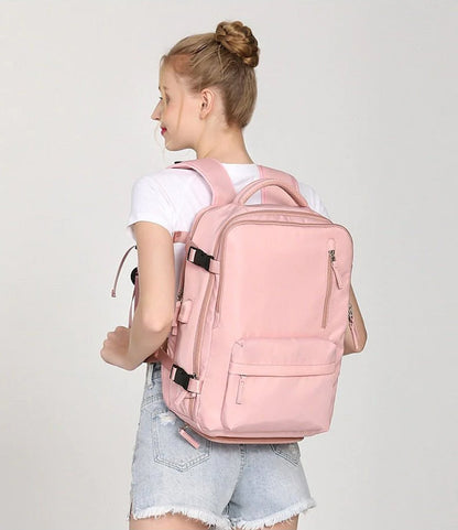AventureX – Sac à Dos de Voyage Multifonction 35L avec Compartiment à Chaussures et Port de Charge USB - Rynova