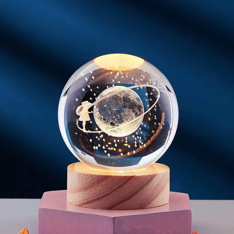 CristaLumi - Lampe de Nuit 3D en Cristal avec Éclairage LED - Rynova