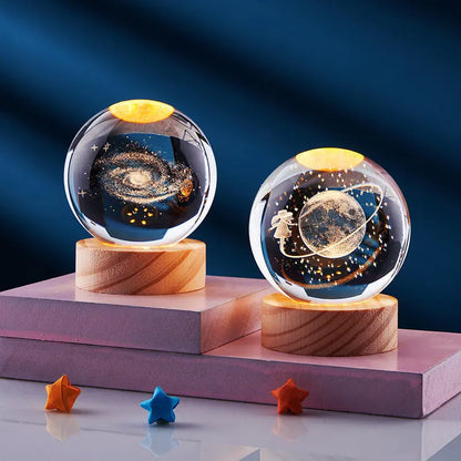 CristaLumi - Lampe de Nuit 3D en Cristal avec Éclairage LED - Rynova
