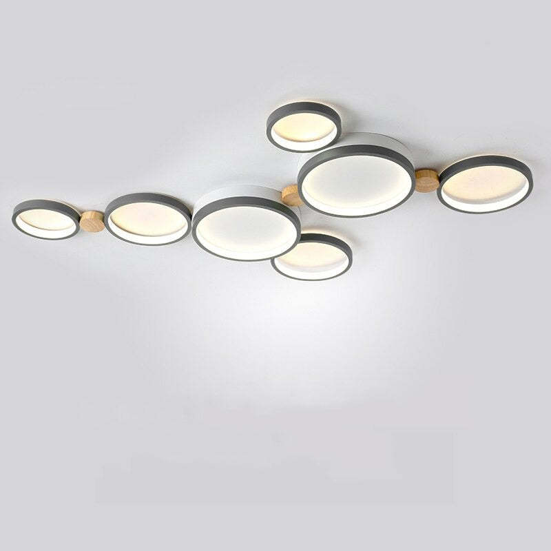 LumièreÉlégante – Plafonnier en métal blanc et gris - Rynova