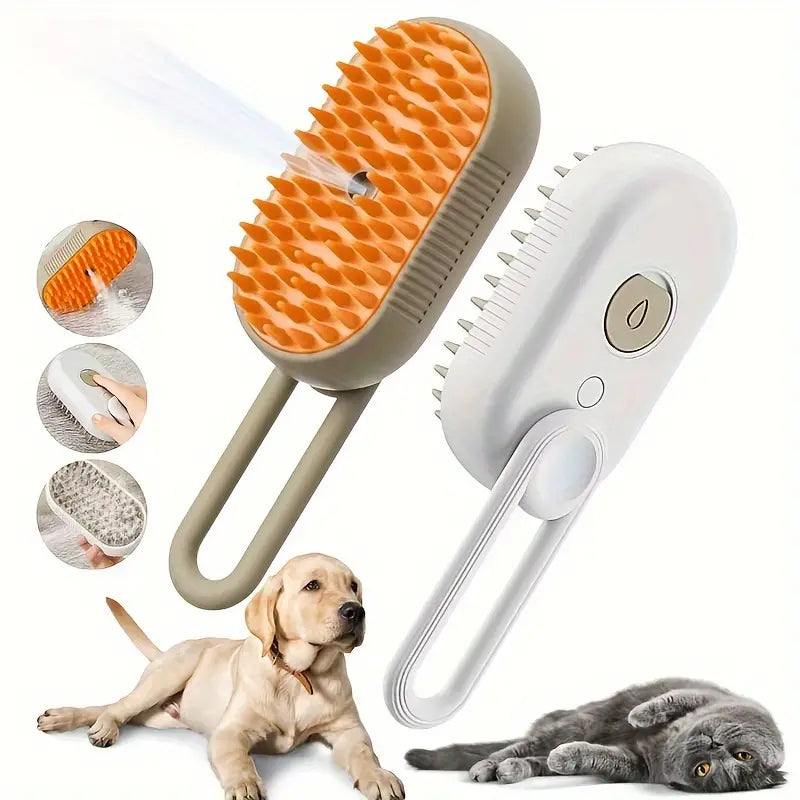 Brosse Électrique Rechargeable pour Animaux - Peigne à Vapeur pour Chats et Chiens | Brosse de Toilettage Nettoyante - Rynova