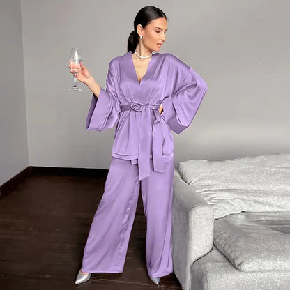 RêveVelours - Ensemble de Nuit Satiné 2 Pièces - Rynova
