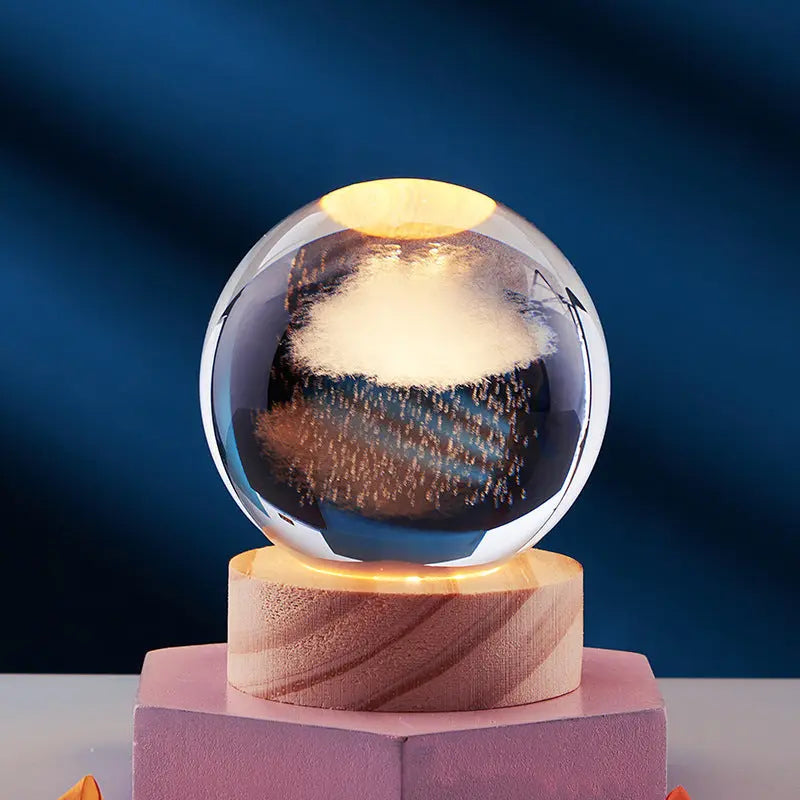 CristaLumi - Lampe de Nuit 3D en Cristal avec Éclairage LED - Rynova