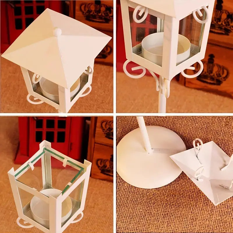 ÉclatRétro - Porte-Bougie en Métal Élégant avec Design Pavillon - Rynova