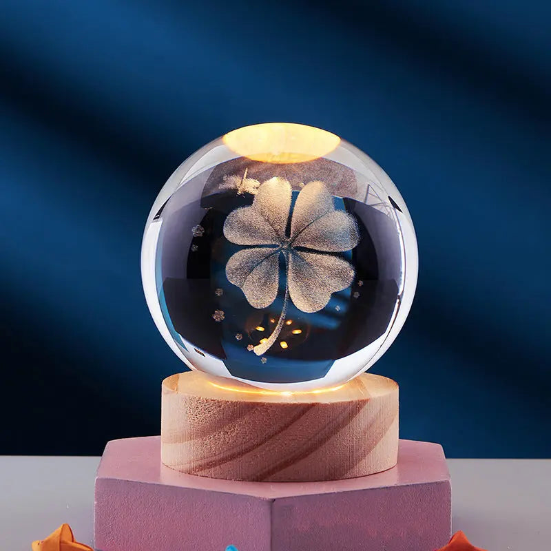 CristaLumi - Lampe de Nuit 3D en Cristal avec Éclairage LED - Rynova