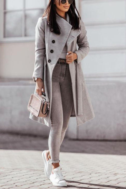 LuxeMode - Manteau d'hiver khaki avec ceinture et style élégant - Rynova