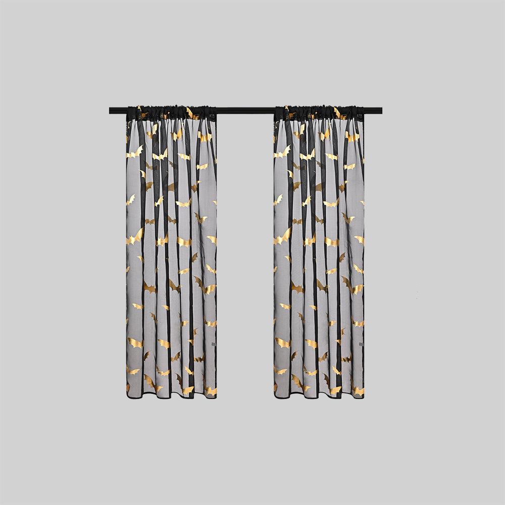 MystiTulle - Rideaux Transparants avec Motif de Chauve-Souris pour une Ambiance Envoûtante - Rynova