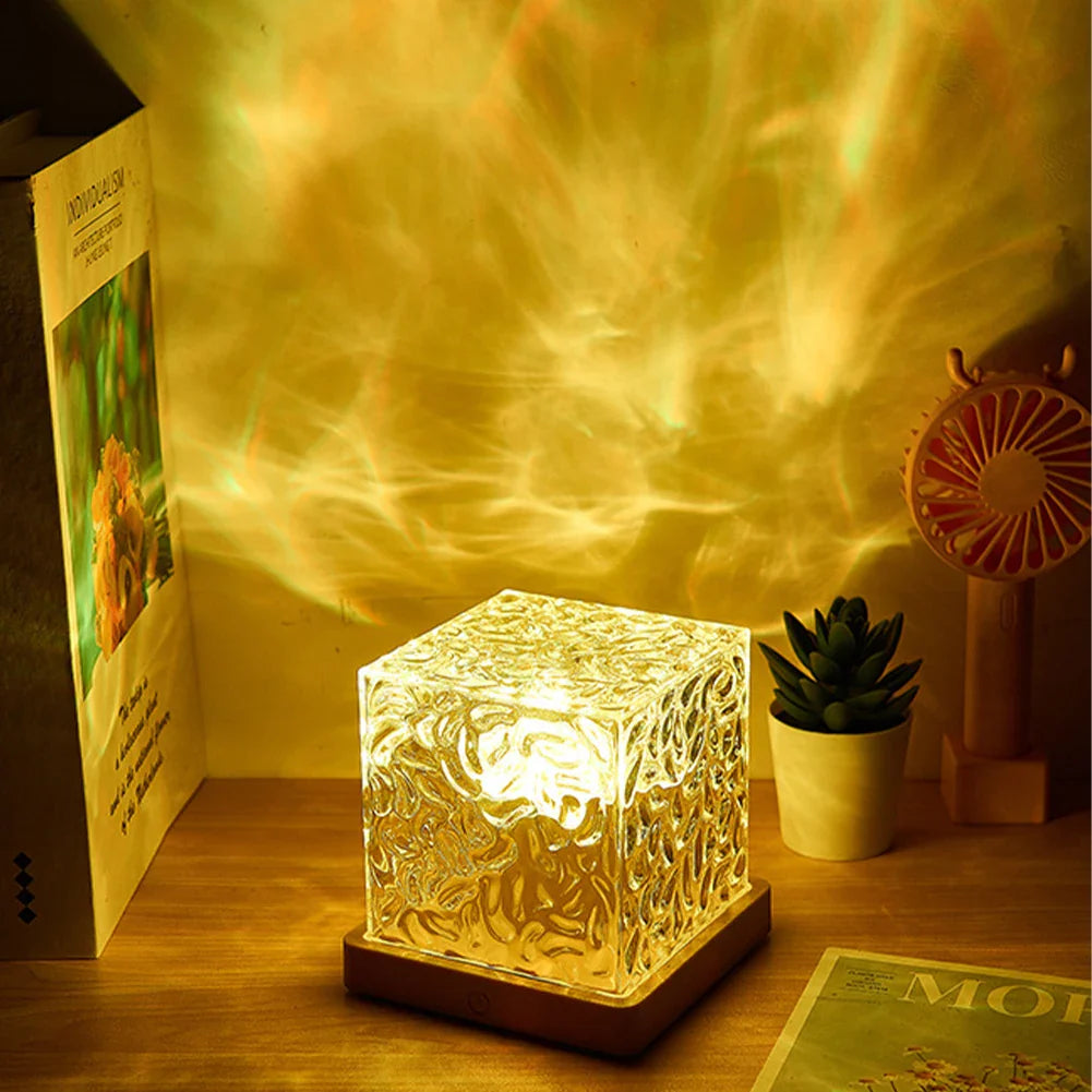 CubeÉclat - Lampe Cube Lumineuse Effet Boréal - Rynova