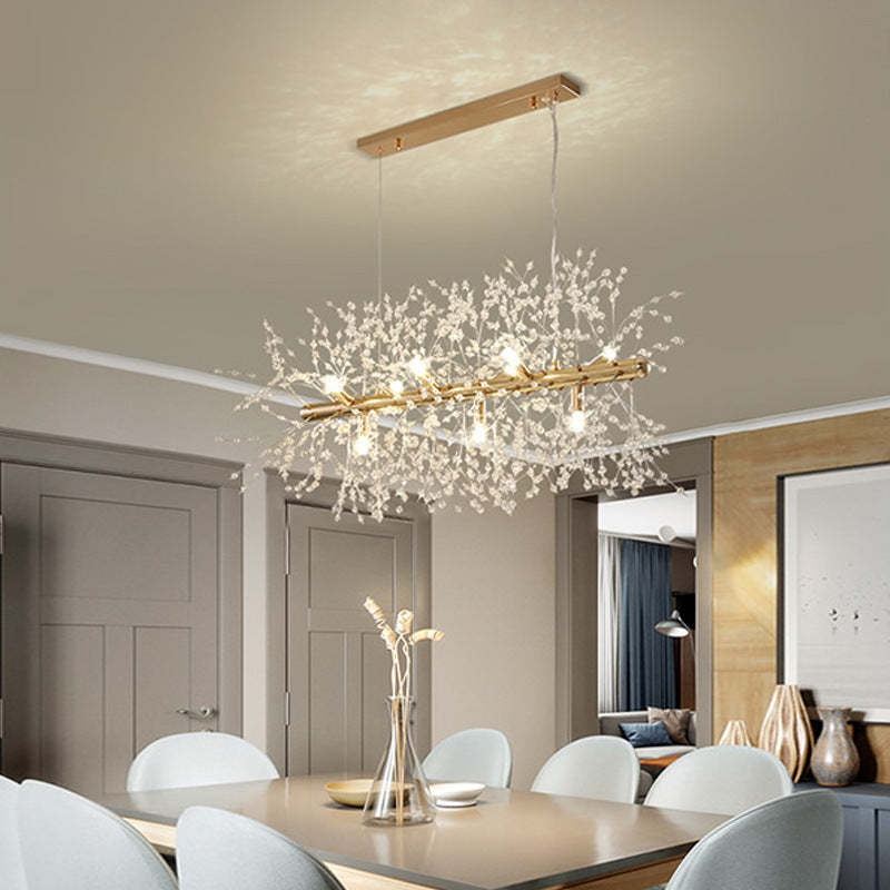 ÉclatLuxe – Suspension LED blanche et dorée pour espace de vie moderne - Rynova