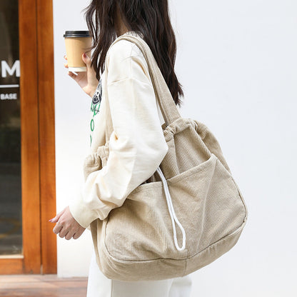 ChicVert - Sac à bandoulière en velours côtelé avec poches multiples - Rynova