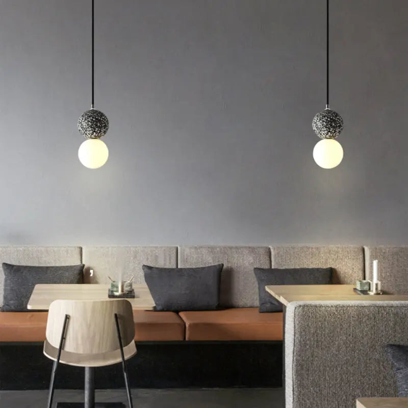 Luminara - Petite Suspension LED Moderne en Verre Noir et Blanc pour Salle à Manger - Rynova
