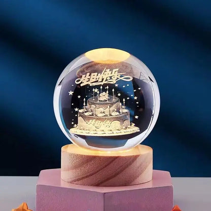 CristaLumi - Lampe de Nuit 3D en Cristal avec Éclairage LED - Rynova