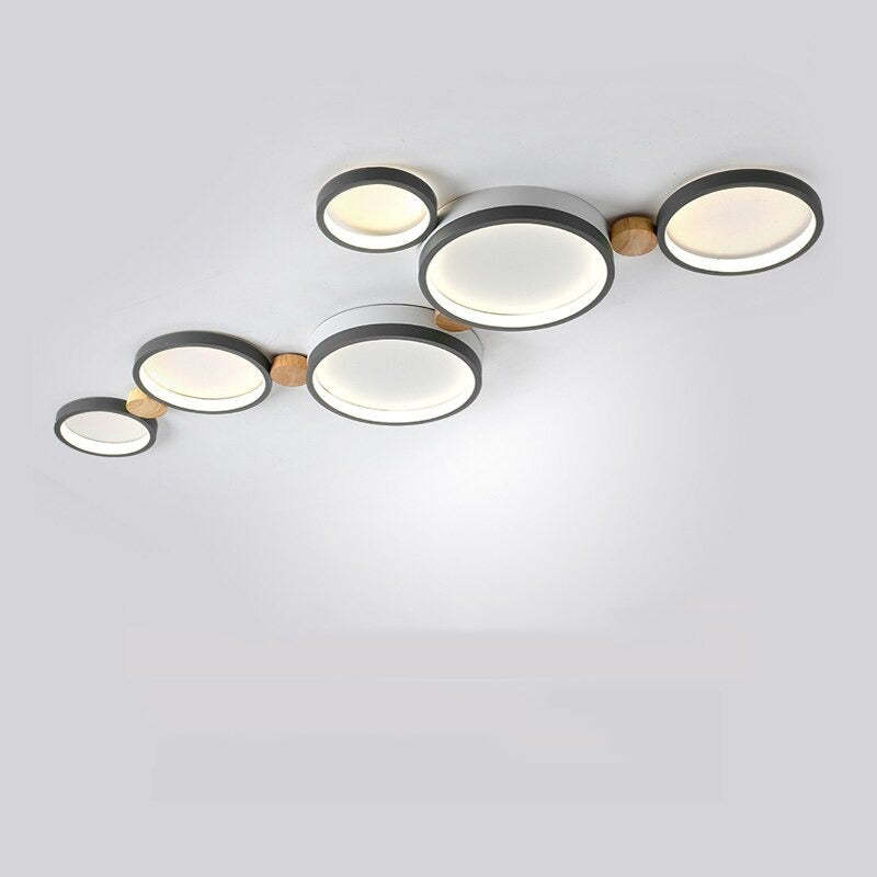 LumièreÉlégante – Plafonnier en métal blanc et gris - Rynova