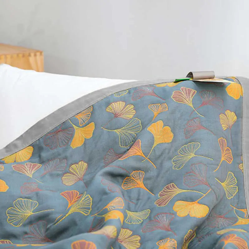 EcoLeaf - Ensemble de literie avec housse de couette réversible en coton à motifs de feuilles - Rynova