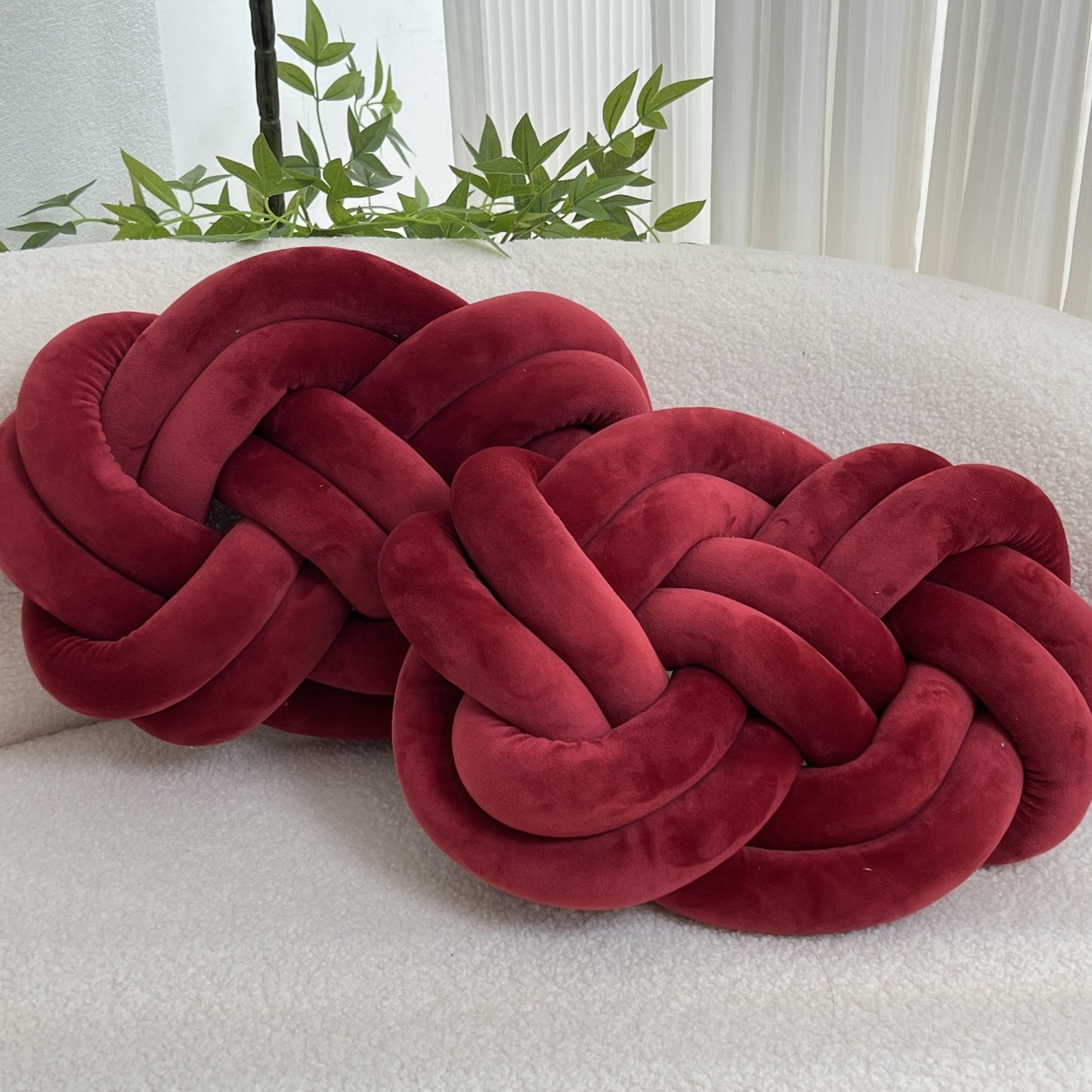 DouxNœud - Ensemble de 2 coussins en peluche décoratifs - Rynova