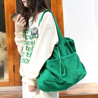 ChicVert - Sac à bandoulière en velours côtelé avec poches multiples - Rynova