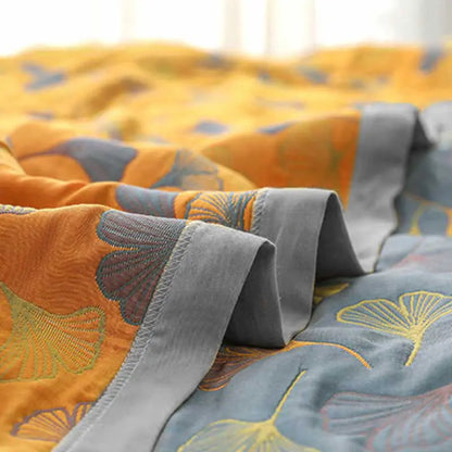 EcoLeaf - Ensemble de literie avec housse de couette réversible en coton à motifs de feuilles - Rynova