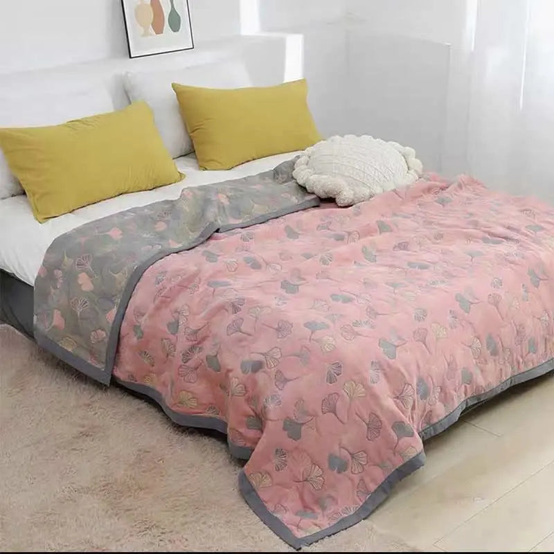 EcoLeaf - Ensemble de literie avec housse de couette réversible en coton à motifs de feuilles - Rynova