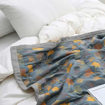 EcoLeaf - Ensemble de literie avec housse de couette réversible en coton à motifs de feuilles - Rynova