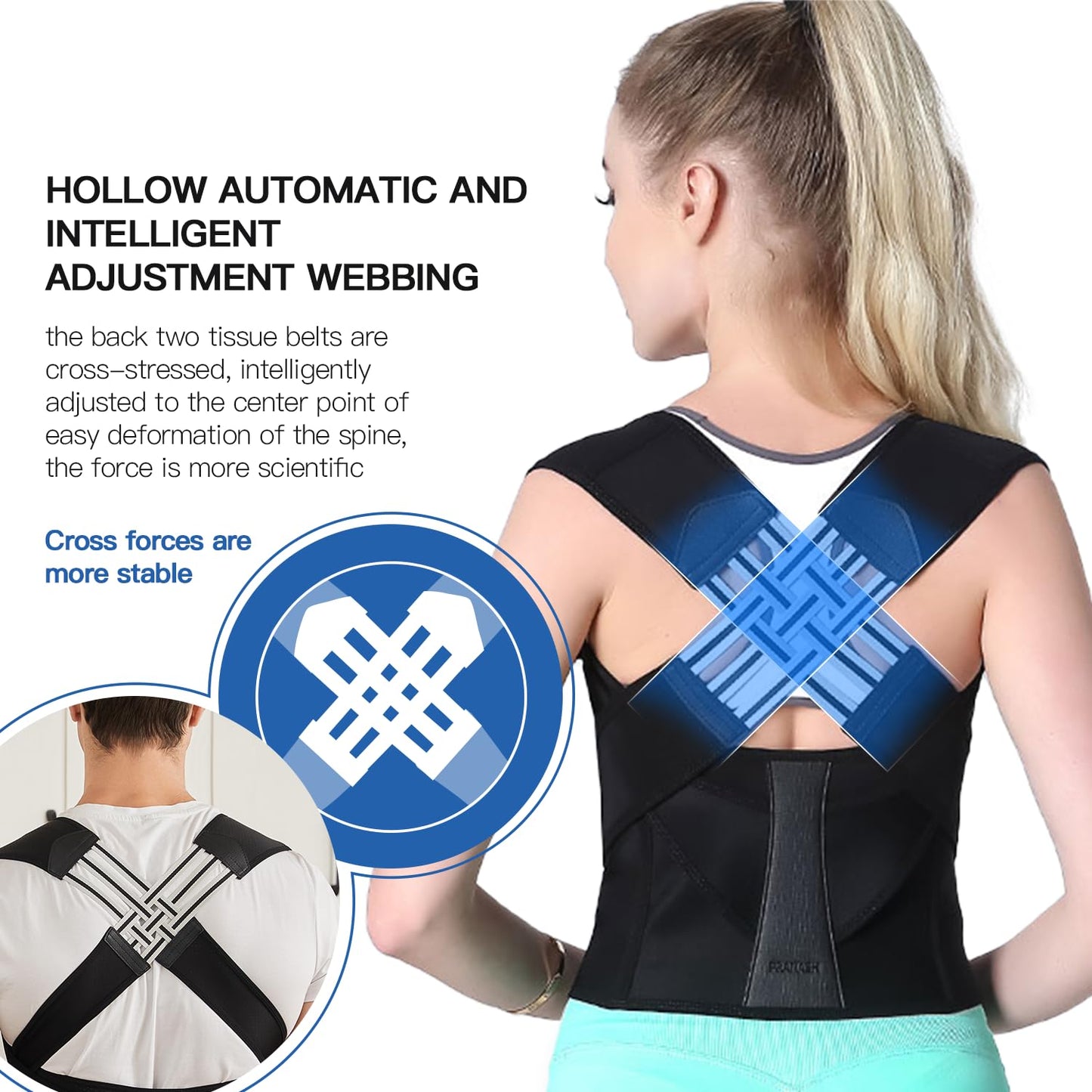 Posture Plus - Correcteur de Posture Entièrement Ajustable | Améliorez Votre Posture et Santé Dorsale - Rynova