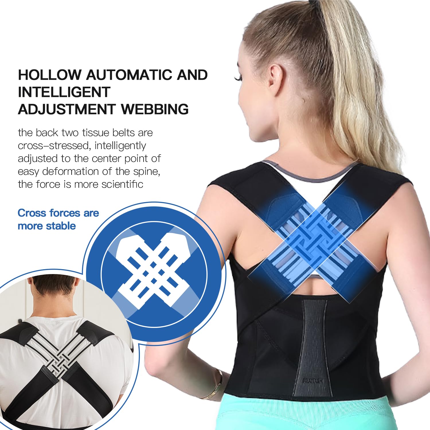 Posture Plus - Correcteur de Posture Entièrement Ajustable | Améliorez Votre Posture et Santé Dorsale - Rynova