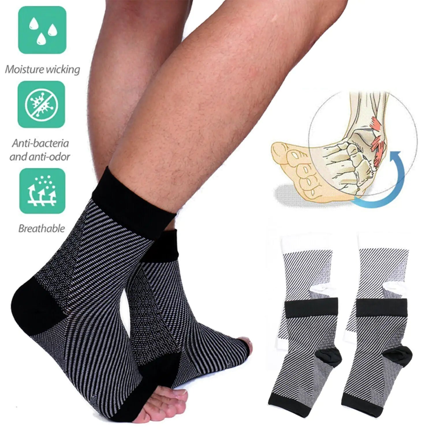 ProRelief - Chaussettes compressives pour les pieds et les chevilles - Rynova