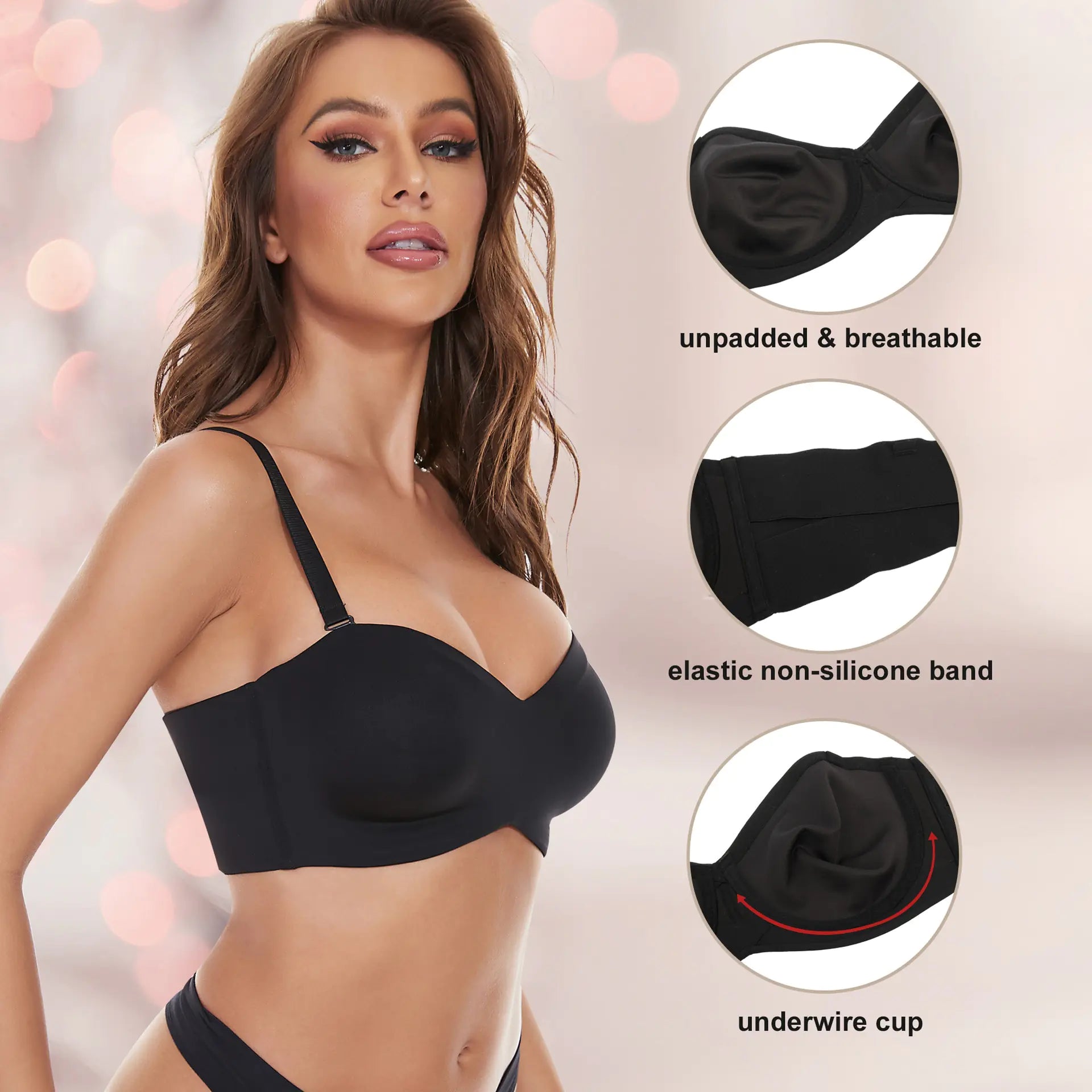 ÉléganceLift – Soutien-Gorge Bandeau Convertible avec Effet Rehausseur - Rynova