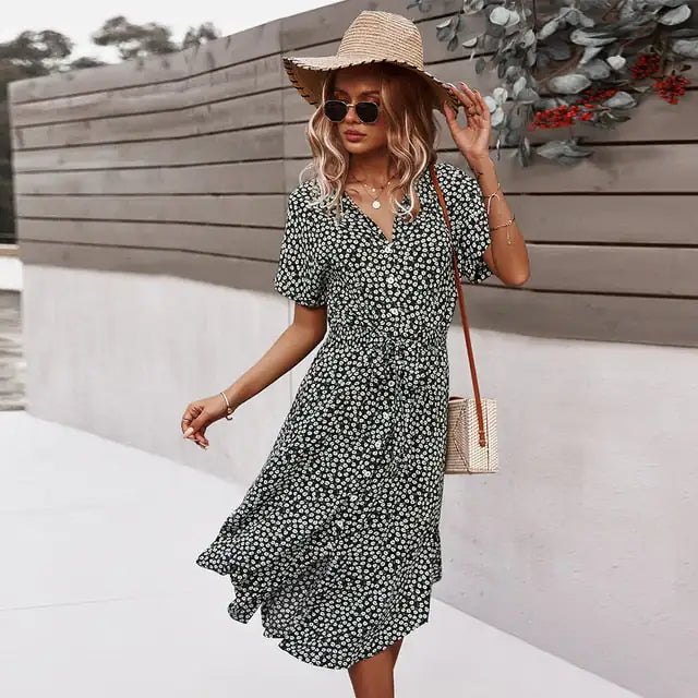 Robe Élégante avec Boutons - Rynova
