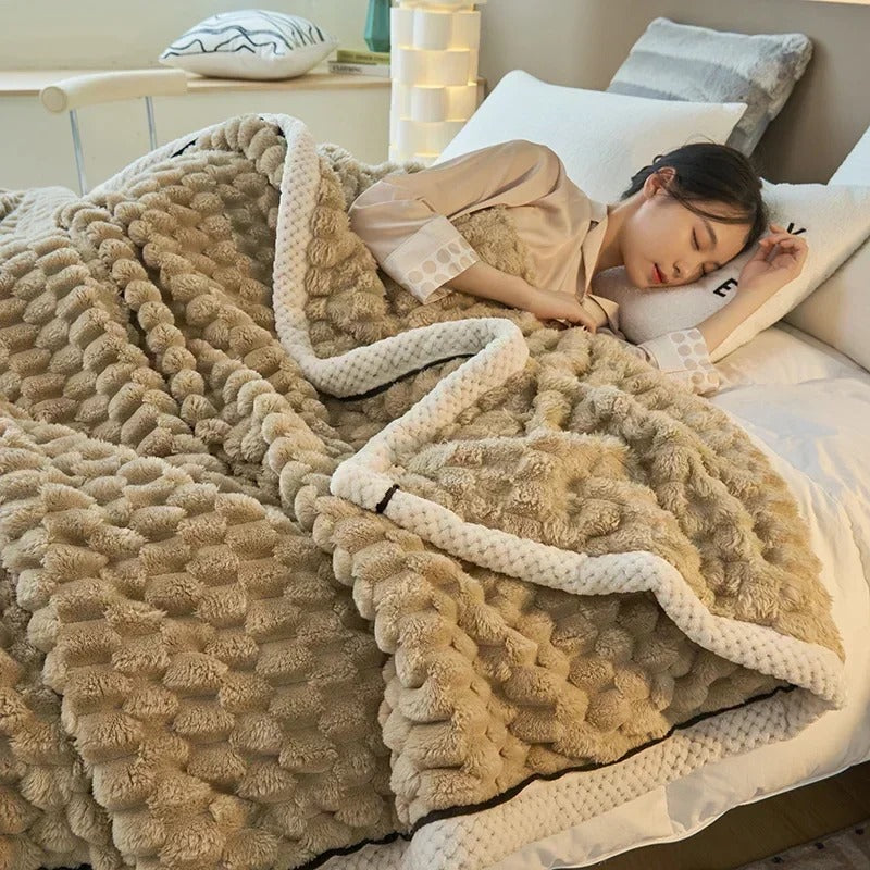 VeluCoral - Couverture Épaisse en Velours d'Automne pour Lit - Rynova