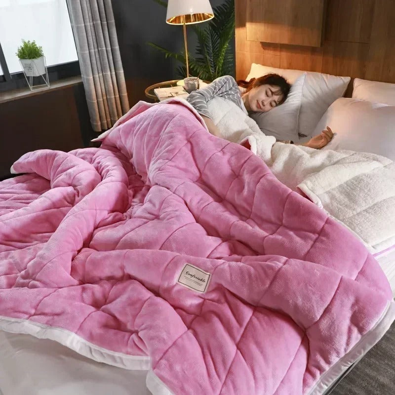 ChaleurDouce - Couverture en Fleece Coral pour l'Automne et l'Hiver - Rynova