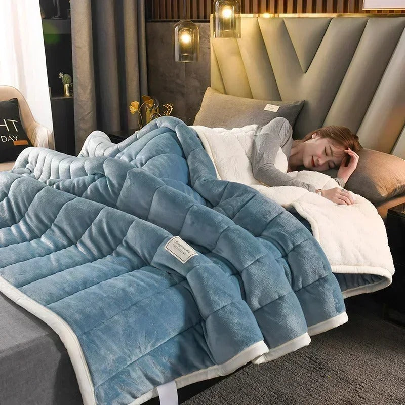 ChaleurDouce - Couverture en Fleece Coral pour l'Automne et l'Hiver - Rynova