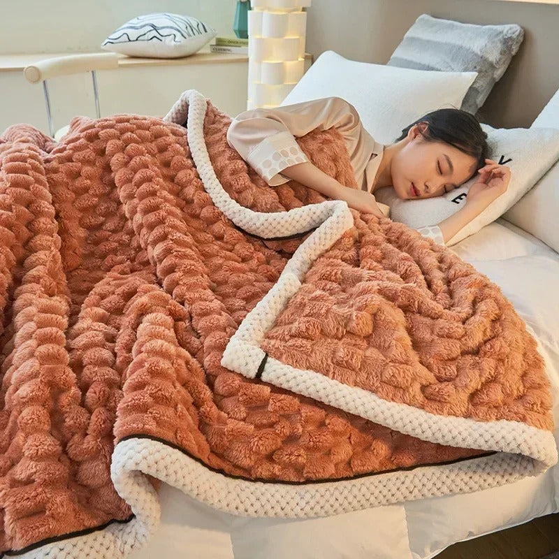 VeluCoral - Couverture Épaisse en Velours d'Automne pour Lit - Rynova