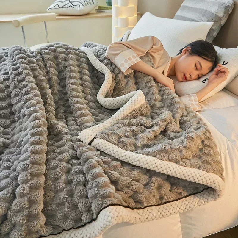 VeluCoral - Couverture Épaisse en Velours d'Automne pour Lit - Rynova