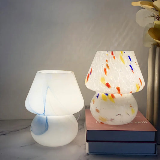 MushroomLight - Lampe Champignon en Verre Vintage LED pour Décoration Intérieure - Rynova